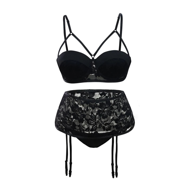 sexy underwear set lace embroidery babydoll women sexy plus size sets sensual lingerie bra set brief intimates exotic apparel