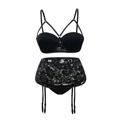 Sexy Underwear Set Lace Embroidery Babydoll Women Sexy Plus Size Sets Sensual Lingerie Bra Set Brief Intimates Exotic Apparel