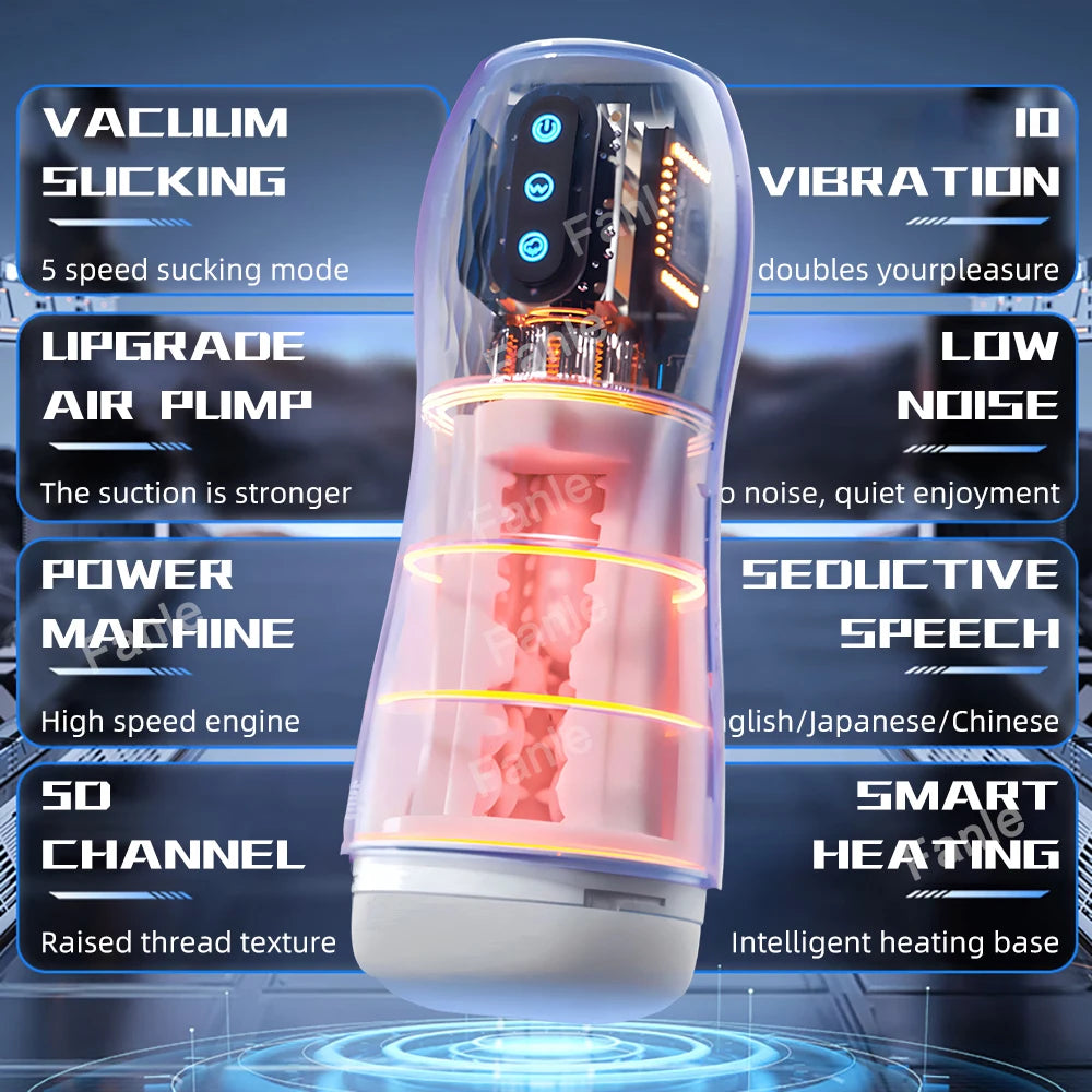 automatic sucking male masturbator vibration blowjob machine heating pussy penis pump masturbation cup sex toys for men supplies